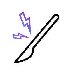  Electric shock with scalpel icon