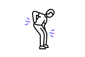 Icon showing a person having back pain