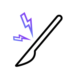  Electric shock with scalpel icon