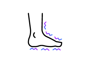  Foot with nerve pain icon