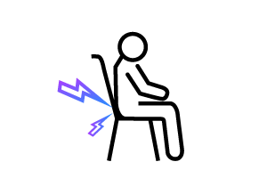  Person sitting with back pain icon