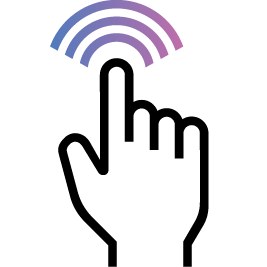 Icon showing a hand with sensitivity